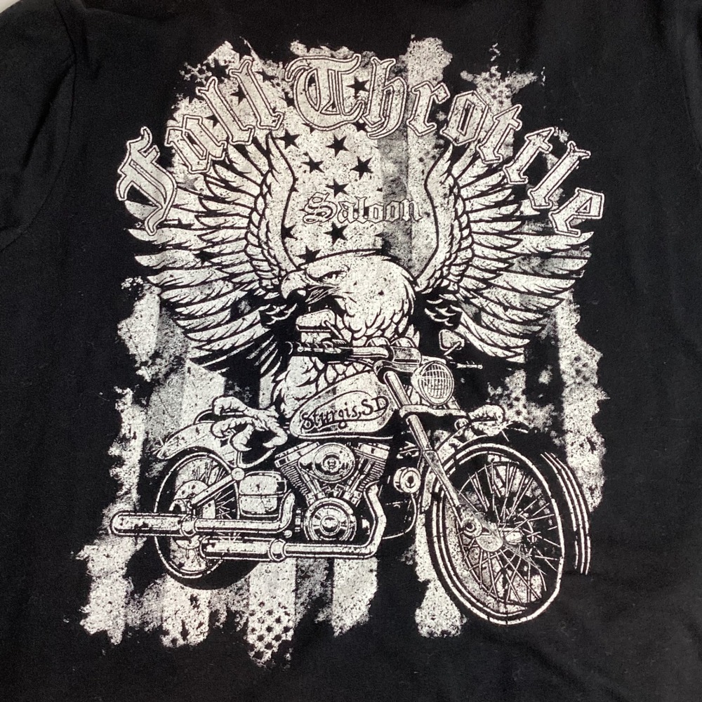 Full Throttle Saloon Sturgis SD V-Neck Graphic Tee Black 3XL NWT - Picture 3 of 9